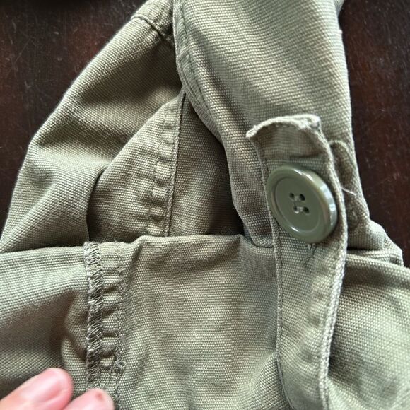 1955 Vintage Collection cropped pants tab flap pocket tie olive green cargo 11 - Picture 3 of 12